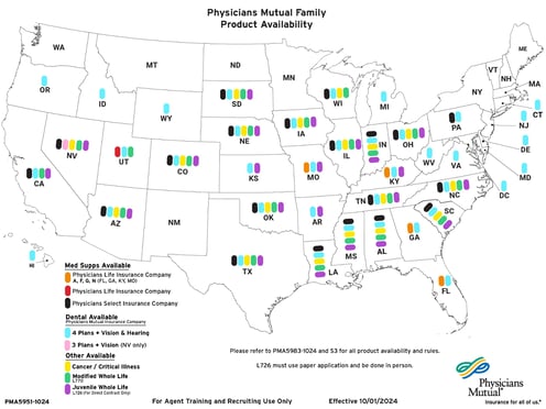 Physicians Mutual Availability Map